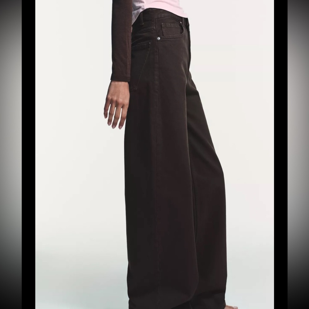 NWT Zara Women’s Brown Wide Leg Jeans